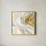 Psychedelic Neutral III by Danhui Nai. Shown in a natural wood glass frame for a timeless modern aesthetic. Available as an archival giclee rolled canvas, fine art paper, or poster print. SKU 84428a.
