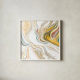 Psychedelic Neutral III by Danhui Nai. Shown in a crisp white glass frame for a clean and minimalist style. Available as an archival giclee rolled canvas, fine art paper, or poster print. SKU 84428a.