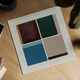 Quadrants by Danhui Nai. Shown as a detailed flat fine art print, highlighting archival giclee quality. Available as an archival giclee rolled canvas, fine art paper, or poster print. SKU 85834a.