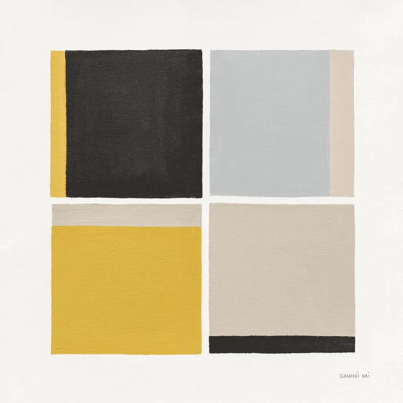 Quadrants Yellow by Danhui Nai. SKU 88106a. Archival Giclee Fine art print for wall decor.