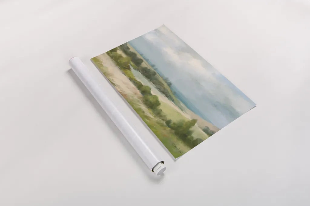 Quiet Coast by Danhui Nai. shown as a rolled paper print. Available as archival giclee rolled canvas, fine art paper, or poster print. SKU 100602i.