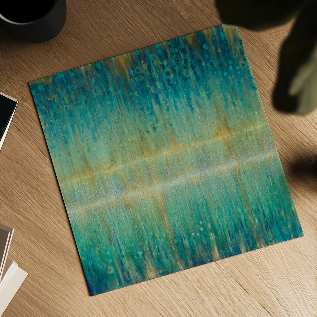 Rain Abstract I by Danhui Nai. Shown as a detailed flat fine art print, highlighting archival giclee quality. Available as an archival giclee rolled canvas, fine art paper, or poster print. SKU 23845a.