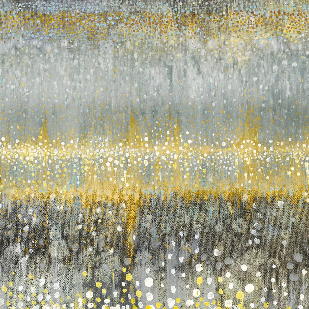 Rain Abstract I Yellow Gray by Danhui Nai. SKU 56017a. Archival Giclee Fine art print for wall decor.