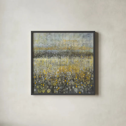 Rain Abstract II by Danhui Nai. Shown in a sleek black glass frame for a contemporary gallery look. Available as an archival giclee rolled canvas, fine art paper, or poster print. SKU 23846a.