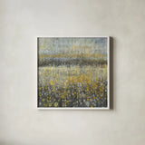 Rain Abstract II by Danhui Nai. Shown in a crisp white glass frame for a clean and minimalist style. Available as an archival giclee rolled canvas, fine art paper, or poster print. SKU 23846a.