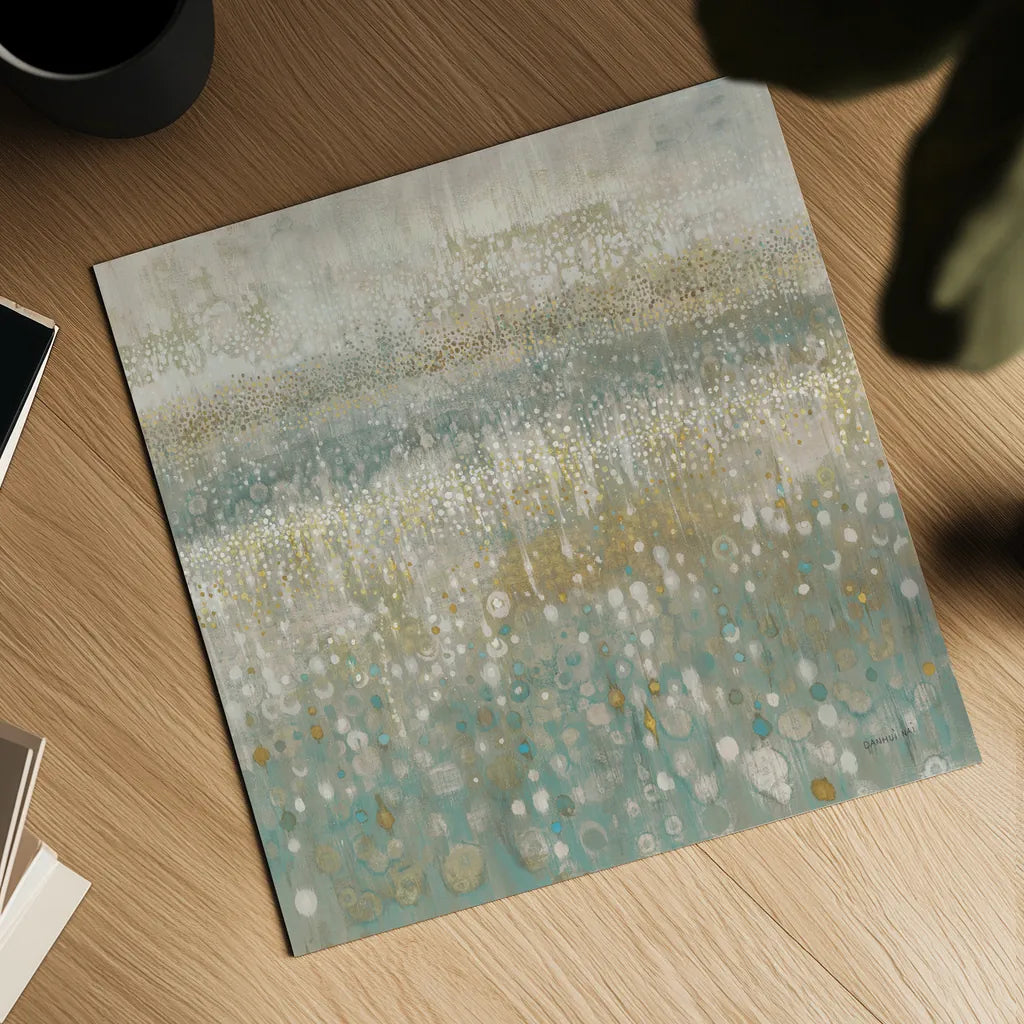 Rain Abstract II Neutral by Danhui Nai. Shown as a detailed flat fine art print, highlighting archival giclee quality. Available as an archival giclee rolled canvas, fine art paper, or poster print. SKU 69136a.