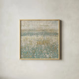 Rain Abstract II Neutral by Danhui Nai. Shown in a natural wood glass frame for a timeless modern aesthetic. Available as an archival giclee rolled canvas, fine art paper, or poster print. SKU 69136a.