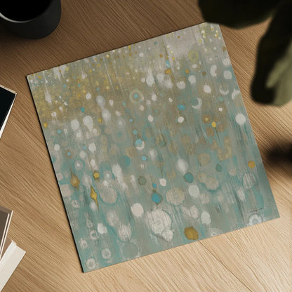 Rain Abstract II Neutral by Danhui Nai. Shown as a detailed flat fine art print, highlighting archival giclee quality. Available as an archival giclee rolled canvas, fine art paper, or poster print. SKU 69137a.