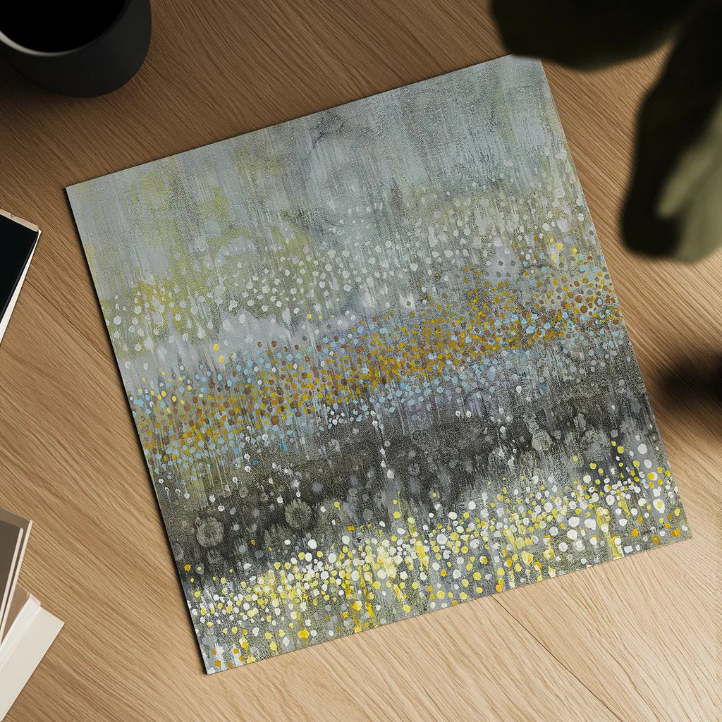 Rain Abstract III by Danhui Nai. Shown as a detailed flat fine art print, highlighting archival giclee quality. Available as an archival giclee rolled canvas, fine art paper, or poster print. SKU 25798a.