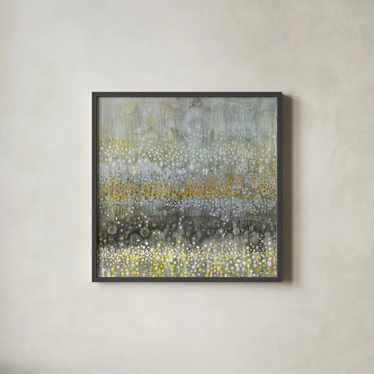 Rain Abstract III by Danhui Nai. Shown in a sleek black glass frame for a contemporary gallery look. Available as an archival giclee rolled canvas, fine art paper, or poster print. SKU 25798a.