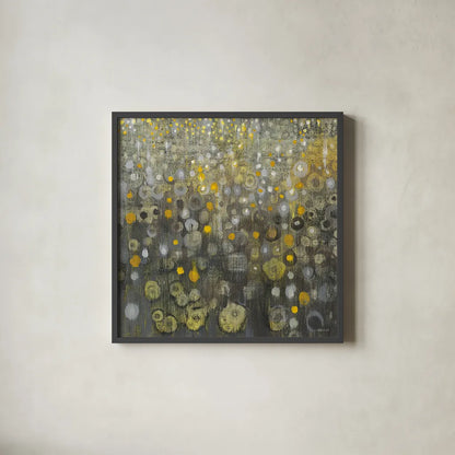 Rain Abstract V by Danhui Nai. Shown in a sleek black glass frame for a contemporary gallery look. Available as an archival giclee rolled canvas, fine art paper, or poster print. SKU 25800a.