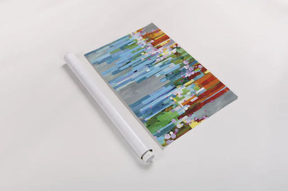 Rainbow of Stripes Crop by Danhui Nai. shown as a rolled paper print. Available as archival giclee rolled canvas, fine art paper, or poster print. SKU 30240i.