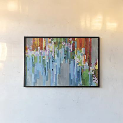 Rainbow of Stripes Crop by Danhui Nai. shown as a paper print in a black flame. Available as a archival giclee rolled canvas, fine art paper, or poster print. SKU 30240i.