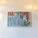 Rainbow of Stripes Crop by Danhui Nai. shown as a paper print in a white frame. Available as a archival giclee rolled canvas, fine art paper, or poster print. SKU 30240i.