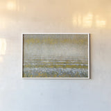 Rains Over the Lake Yellow Gray Crop by Danhui Nai. shown as a paper print in a white frame. Available as a archival giclee rolled canvas, fine art paper, or poster print. SKU 56018i.