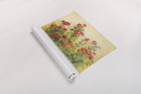 Red Geraniums on White by Danhui Nai. shown as a rolled paper print. Available as archival giclee rolled canvas, fine art paper, or poster print. SKU 5288i.