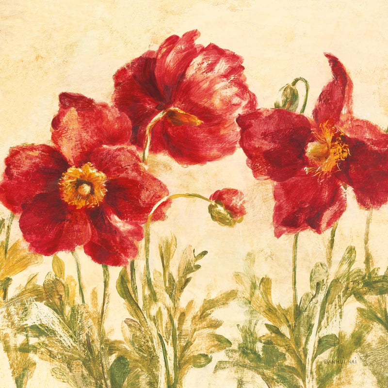 Red Poppies II Square by Danhui Nai