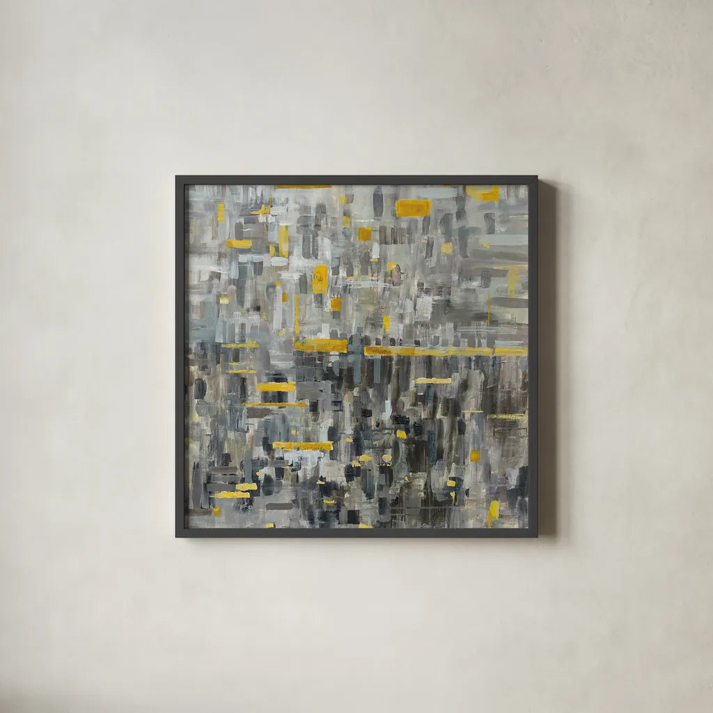 Reflections Square by Danhui Nai. Shown in a sleek black glass frame for a contemporary gallery look. Available as an archival giclee rolled canvas, fine art paper, or poster print. SKU 28664a.