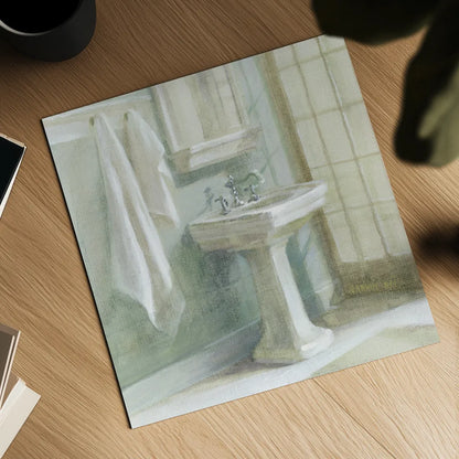 Refresh Bath I by Danhui Nai. Shown as a detailed flat fine art print, highlighting archival giclee quality. Available as an archival giclee rolled canvas, fine art paper, or poster print. SKU 6506a.