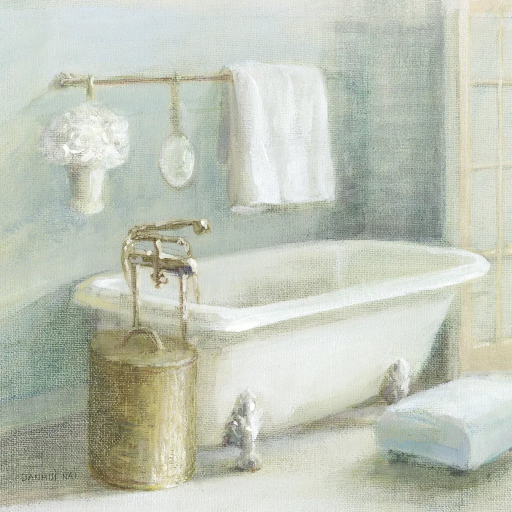Refreshing Bath II Brass by Danhui Nai. SKU 54883a. Archival Giclee Fine art print for wall decor.