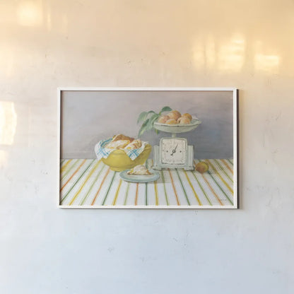 Retro Kitchen I by Danhui Nai. shown as a paper print in a white frame. Available as a archival giclee rolled canvas, fine art paper, or poster print. SKU 15985i.