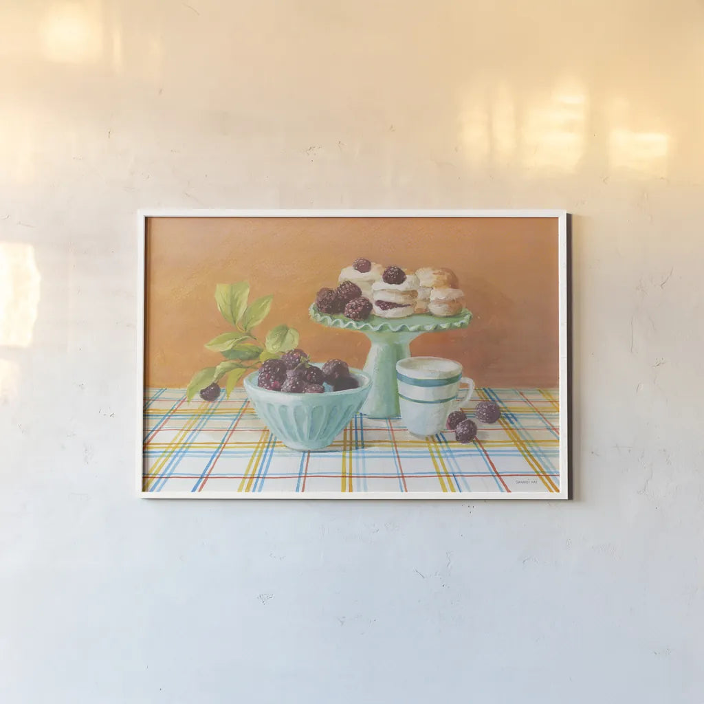 Retro Kitchen II by Danhui Nai. shown as a paper print in a white frame. Available as a archival giclee rolled canvas, fine art paper, or poster print. SKU 15986i.