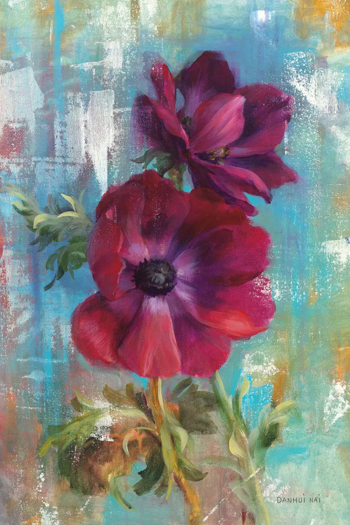 Rich Anemones I by Danhui Nai. SKU 92982h. Archival Giclee Fine art print for wall decor.