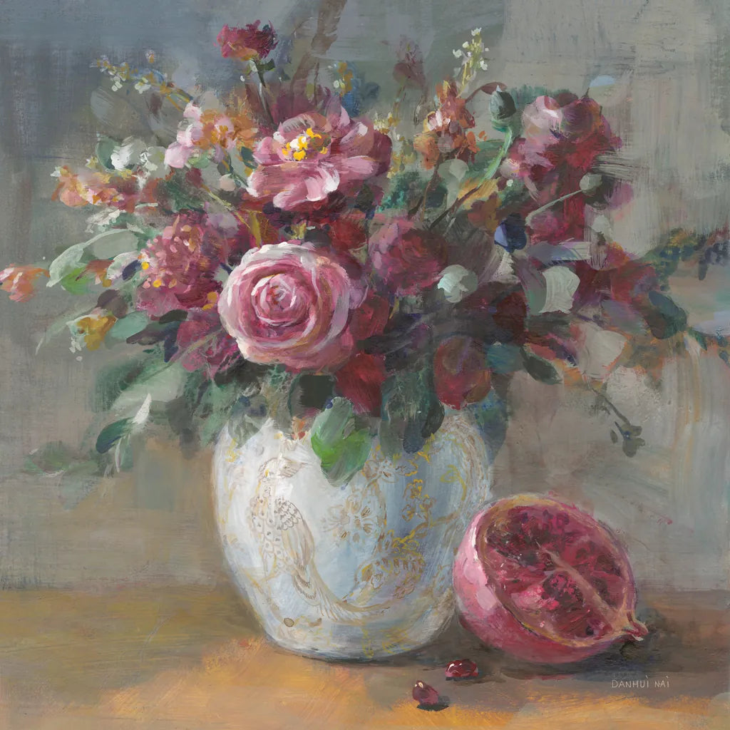 Rich Fall Florals by Danhui Nai. SKU 84444a. Archival Giclee Fine art print for wall decor.