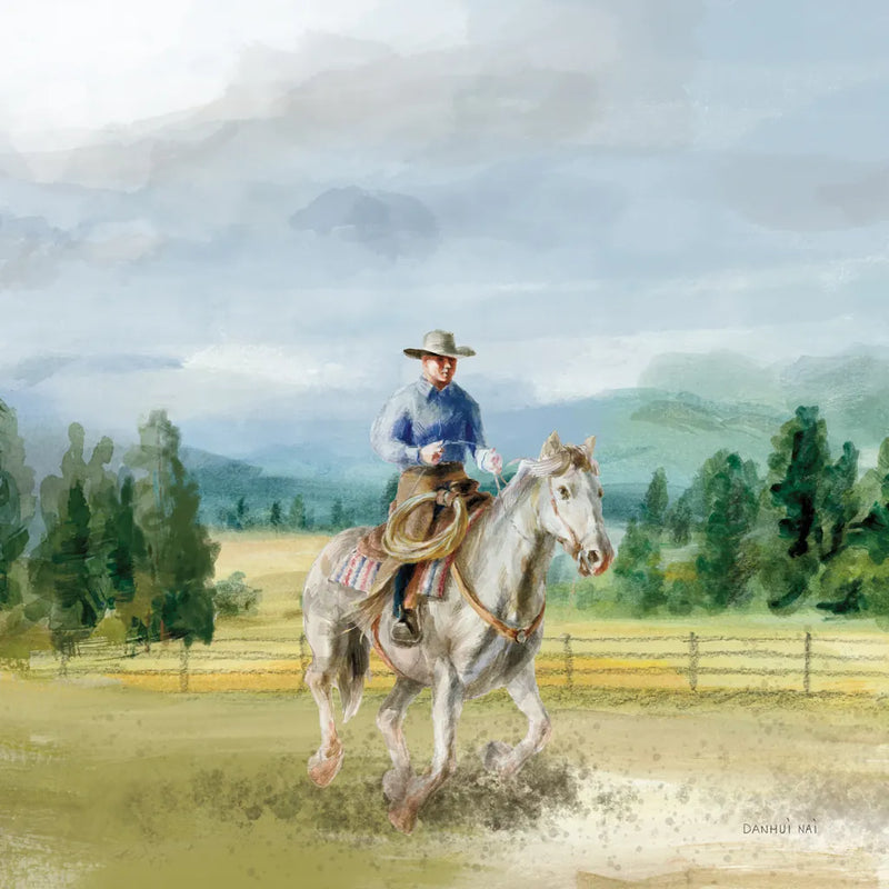 Riders of the Range I by Danhui Nai. SKU 96937a. Archival Giclee Fine art print for wall decor.