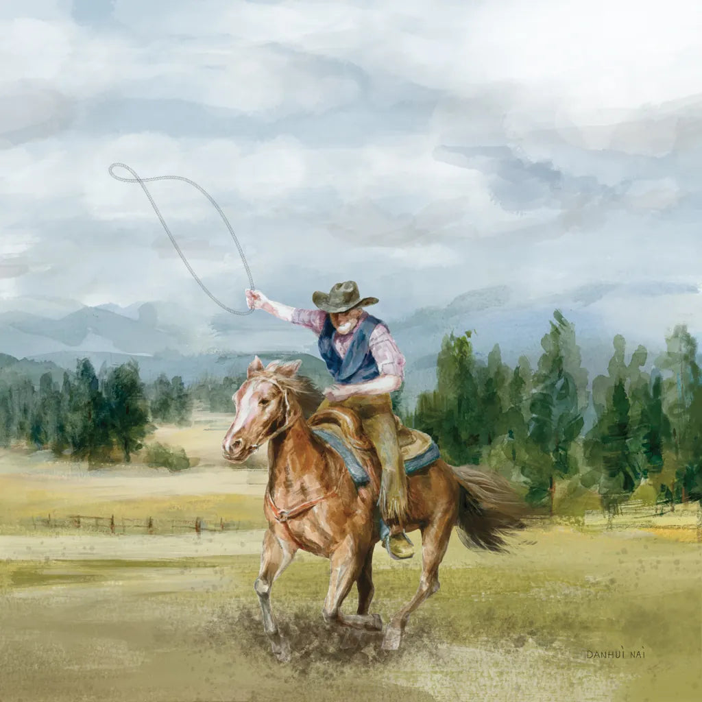 Riders of the Range II by Danhui Nai. SKU 96938a. Archival Giclee Fine art print for wall decor.