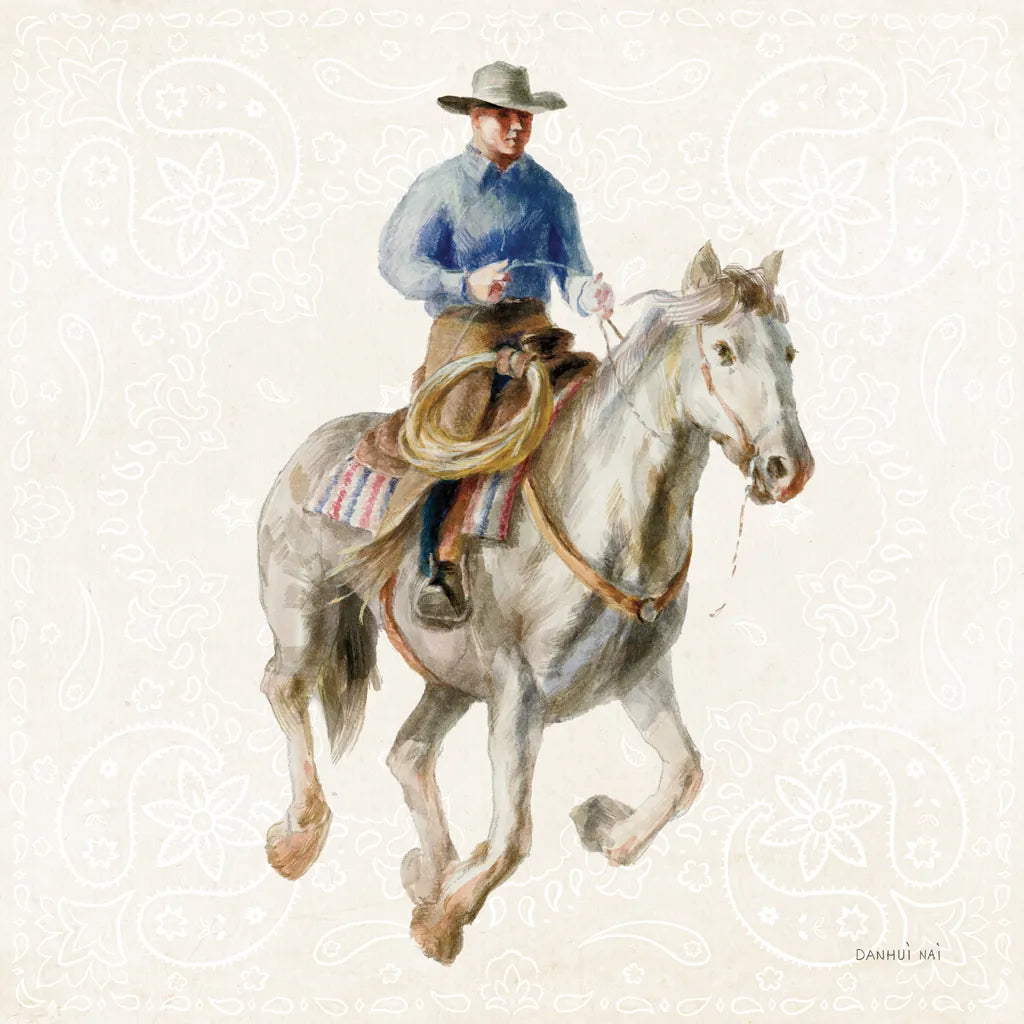 Riders of the Range III by Danhui Nai. SKU 96939a. Archival Giclee Fine art print for wall decor.