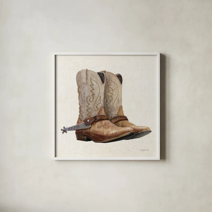 Riders of the Range V by Danhui Nai. Shown in a crisp white glass frame for a clean and minimalist style. Available as an archival giclee rolled canvas, fine art paper, or poster print. SKU 96941a.