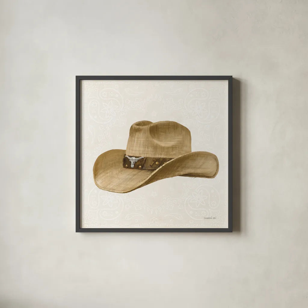 Riders of the Range VI by Danhui Nai. Shown in a sleek black glass frame for a contemporary gallery look. Available as an archival giclee rolled canvas, fine art paper, or poster print. SKU 96942a.