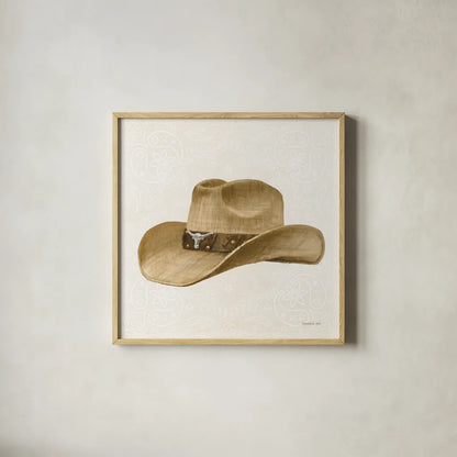 Riders of the Range VI by Danhui Nai. Shown in a natural wood glass frame for a timeless modern aesthetic. Available as an archival giclee rolled canvas, fine art paper, or poster print. SKU 96942a.