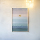 Rising and Setting by Danhui Nai. shown as a paper print in a natural frame. Available as a archival giclee rolled canvas, fine art paper, or poster print. SKU 66048h.