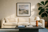 River Afternoon by Danhui Nai. Displayed in a glass frame with matte in a clean modern living room. Available as an archival giclee rolled canvas, fine art paper, or poster print. SKU 83488a.