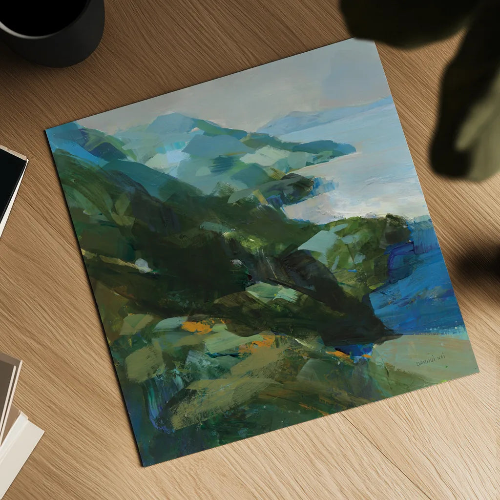 Rocky Shoreline I by Danhui Nai. Shown as a detailed flat fine art print, highlighting archival giclee quality. Available as an archival giclee rolled canvas, fine art paper, or poster print. SKU 81370a.