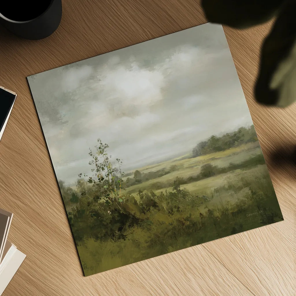 Rolling Fields by Danhui Nai. Shown as a detailed flat fine art print, highlighting archival giclee quality. Available as an archival giclee rolled canvas, fine art paper, or poster print. SKU 102489a.