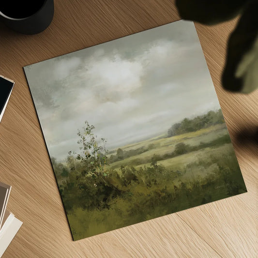 Rolling Fields by Danhui Nai. Shown as a detailed flat fine art print, highlighting archival giclee quality. Available as an archival giclee rolled canvas, fine art paper, or poster print. SKU 102489a.