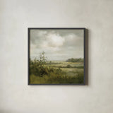 Rolling Fields by Danhui Nai. Shown in a sleek black glass frame for a contemporary gallery look. Available as an archival giclee rolled canvas, fine art paper, or poster print. SKU 102489a.