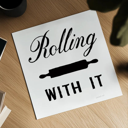 Rolling With It by Danhui Nai. Shown as a detailed flat fine art print, highlighting archival giclee quality. Available as an archival giclee rolled canvas, fine art paper, or poster print. SKU 75935a.