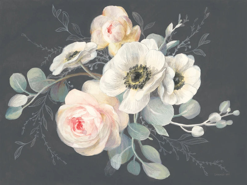 Roses and Anemones Solid Gray by Danhui Nai