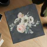 Roses and Anemones Square by Danhui Nai. Shown as a detailed flat fine art print, highlighting archival giclee quality. Available as an archival giclee rolled canvas, fine art paper, or poster print. SKU 39359a.