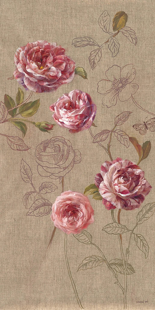 Roses and Butterfly by Danhui Nai