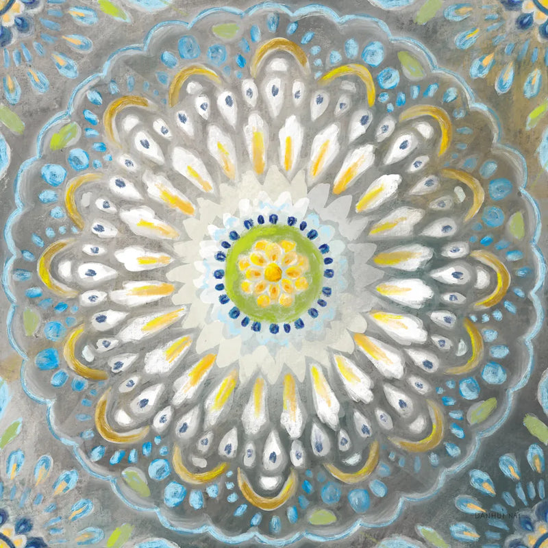 Rosette Mandala by Danhui Nai. SKU 81362a. Archival Giclee Fine art print for wall decor.
