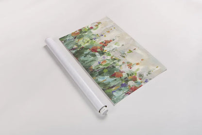 Row of Bright Flowers by Danhui Nai. shown as a rolled paper print. Available as archival giclee rolled canvas, fine art paper, or poster print. SKU 93507i.