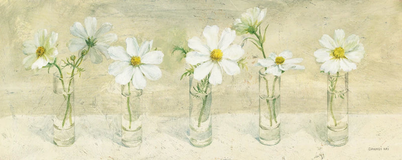 Row of Cosmos in Glasses by Danhui Nai