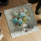 Rustic Florals by Danhui Nai. Shown as a detailed flat fine art print, highlighting archival giclee quality. Available as an archival giclee rolled canvas, fine art paper, or poster print. SKU 22392a.