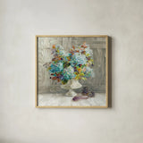 Rustic Florals by Danhui Nai. Shown in a natural wood glass frame for a timeless modern aesthetic. Available as an archival giclee rolled canvas, fine art paper, or poster print. SKU 22392a.