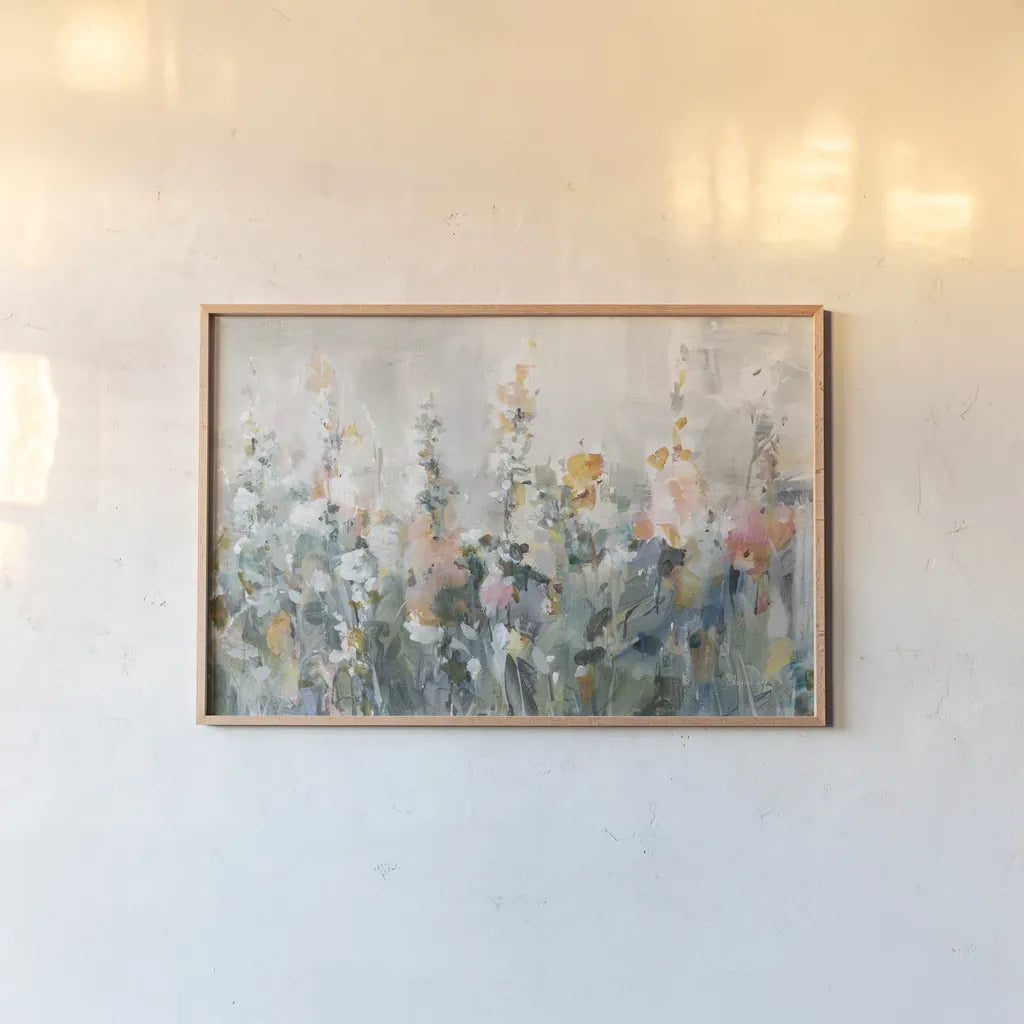 Rustic Garden by Danhui Nai. shown as a paper print in a natural frame. Available as a archival giclee rolled canvas, fine art paper, or poster print. SKU 75635i.